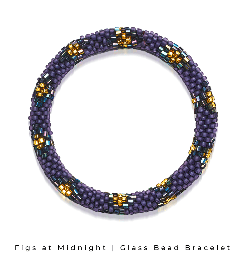 Figs at Midnight Himalaya Collection Traditional Glass Bead Bracelet