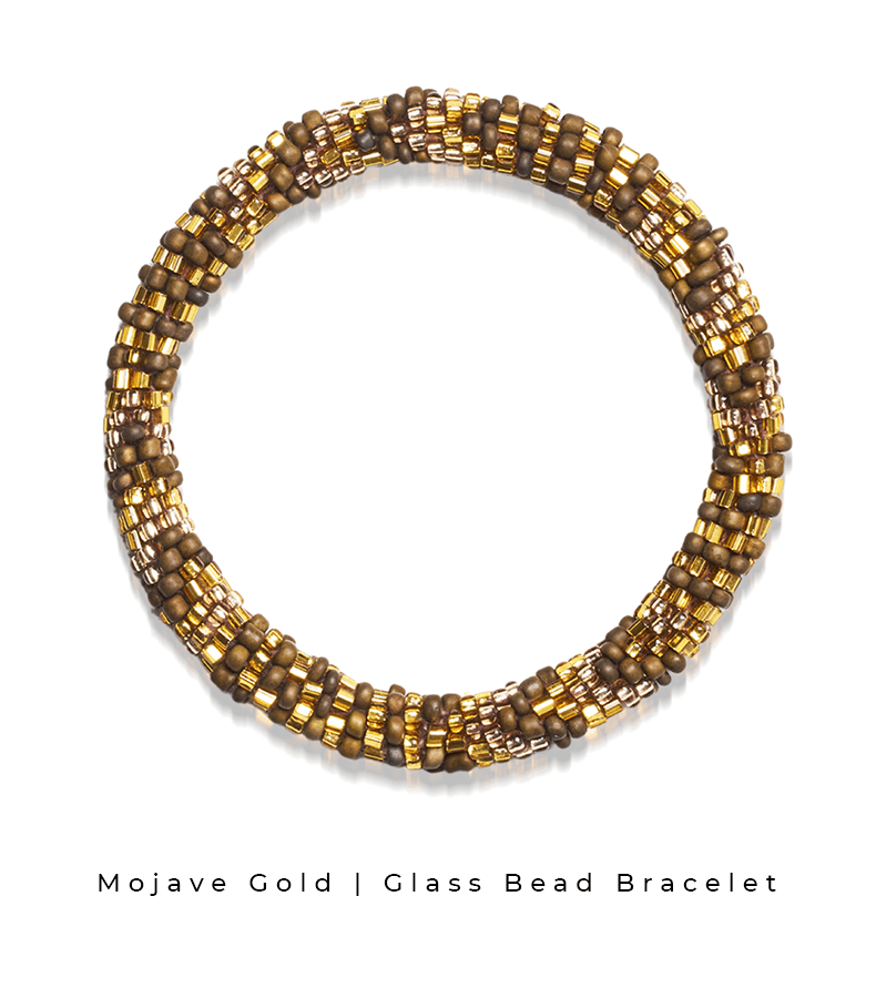 Mojave Gold Himalaya Glass Bead Traditional Bracelet