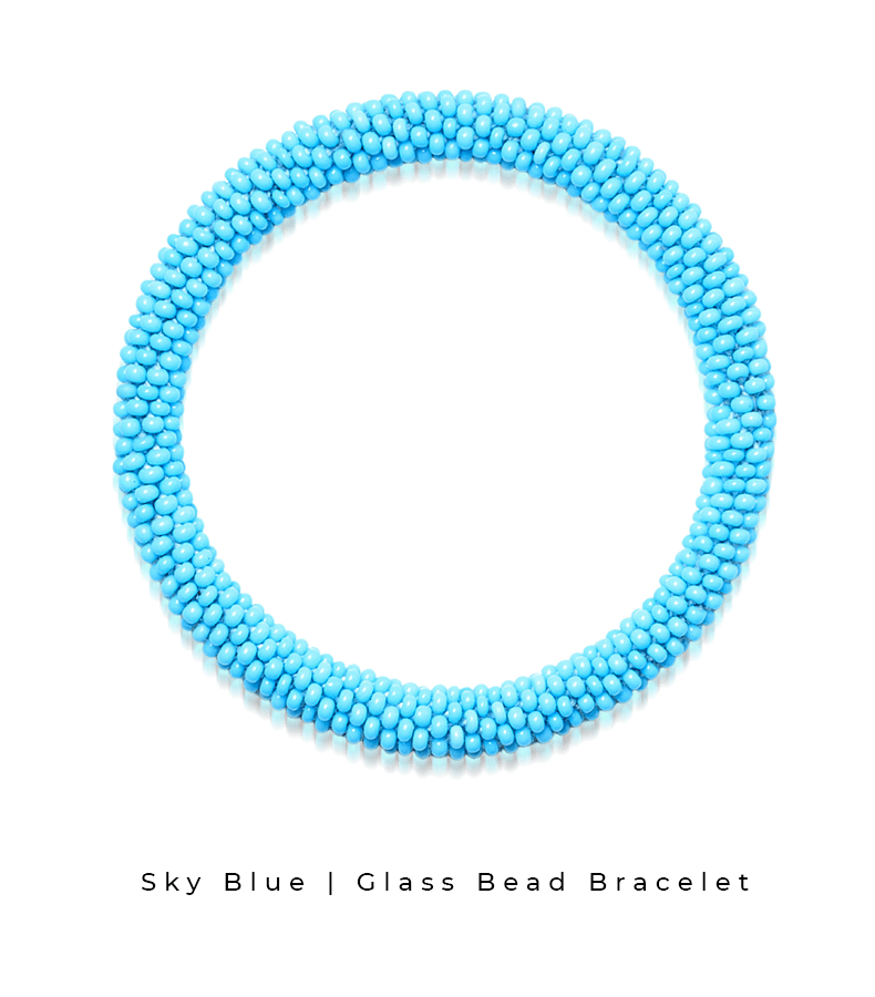 Sky Blue Himalaya Fair Trade Glass Bead Bracelet
