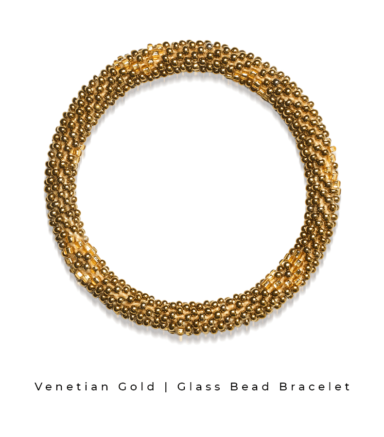 Venetian Gold Culture Himalaya Glass Bead Bracelet