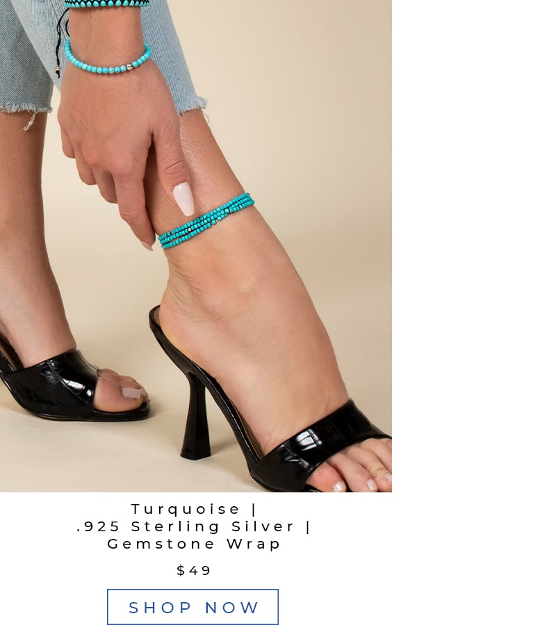 Turquoise Ocean Sky Blue Summer Handmade Gemstone Anklet