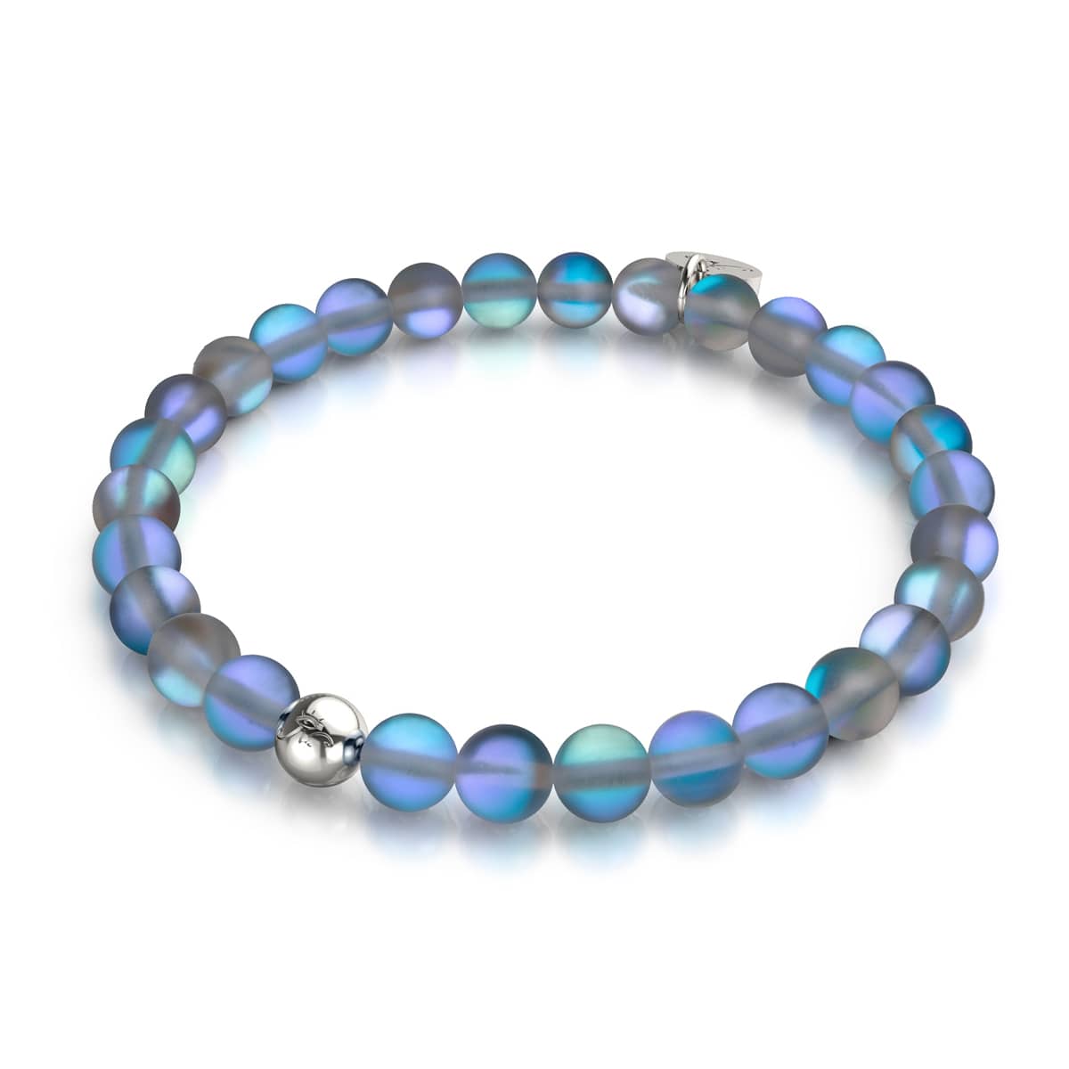 Image of Grey | Silver | Mermaid Glass Bead Bracelet