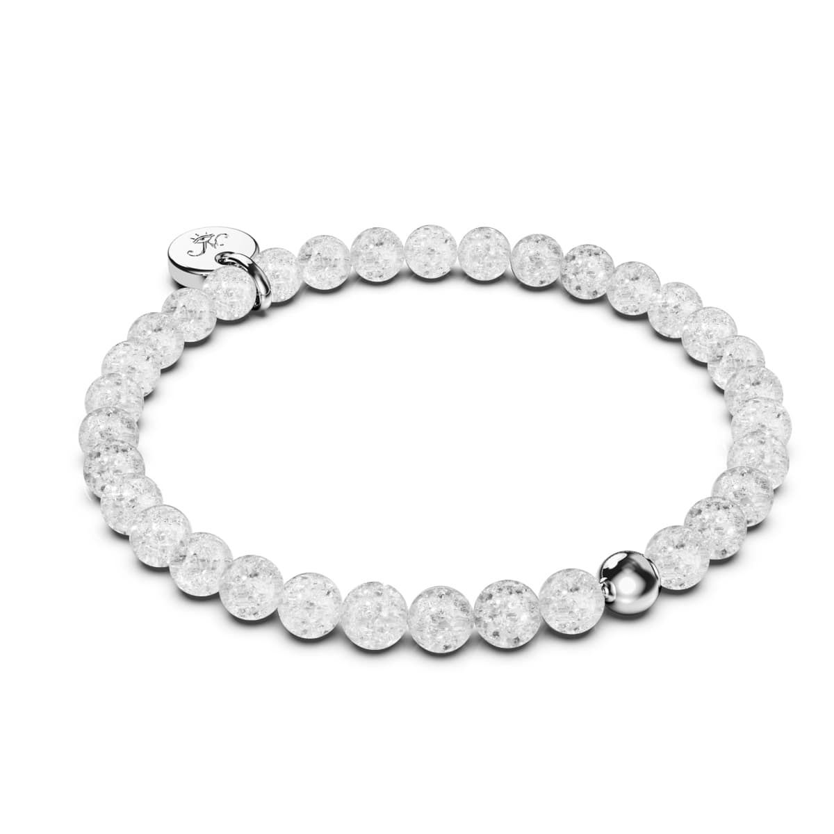 Image of Winter Crystal | White Gold Vermeil | Glitter Glass Bead Bracelet