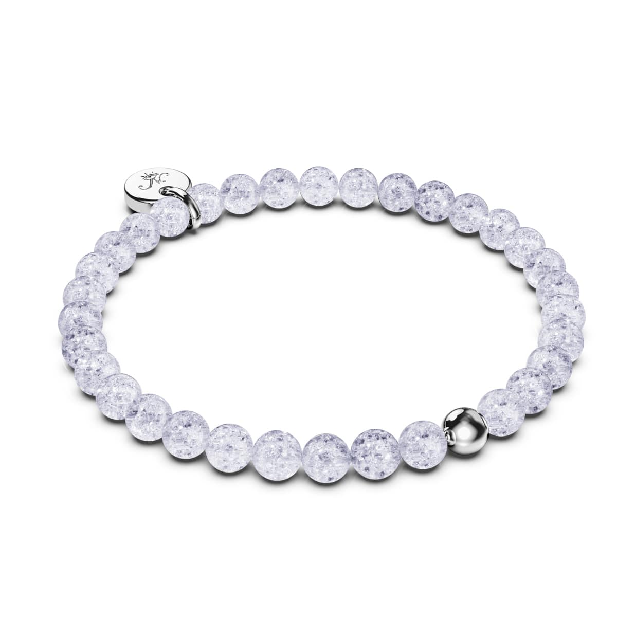 Image of Frozen | White Gold Vermeil | Glitter Glass Bead Bracelet