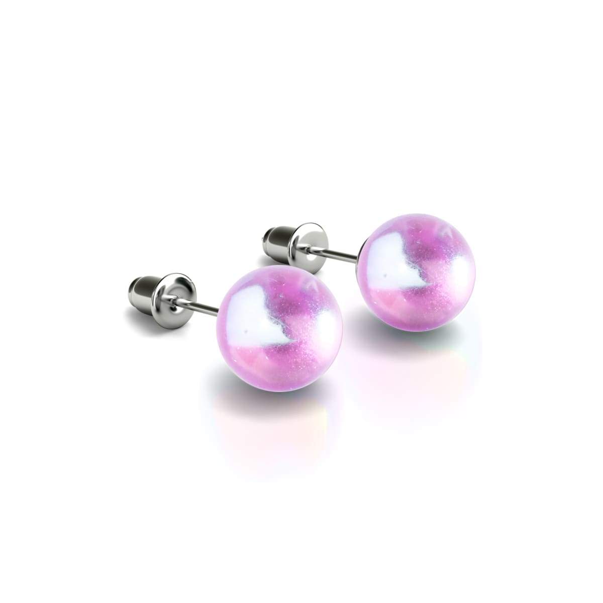 Image of Ultraviolet | White Gold Vermeil | Galaxy Glass Stud Earrings