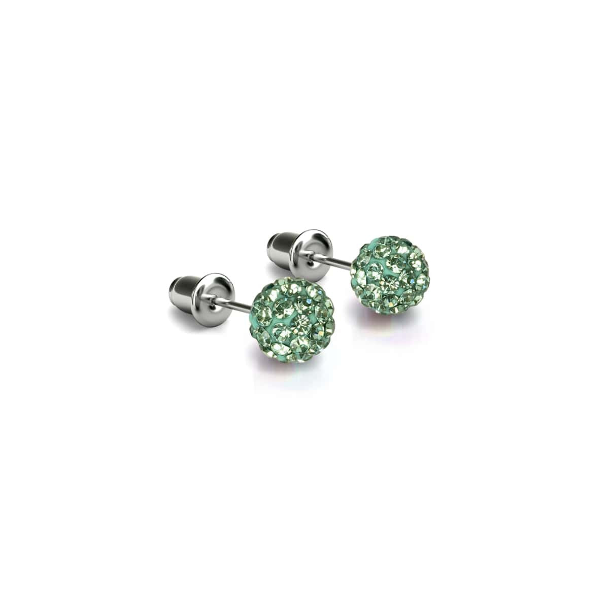 Image of Evergreen Crystal | .925 Sterling Silver | Mini Kikiballa Earrings