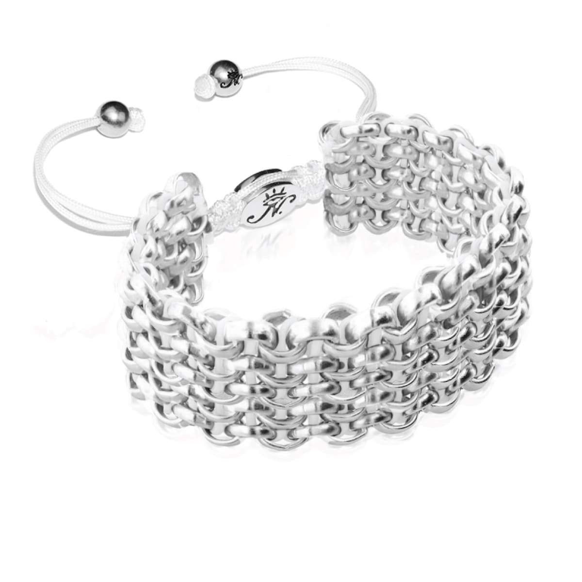 Image of Silver Kismet Links Bracelet | White | Deluxe