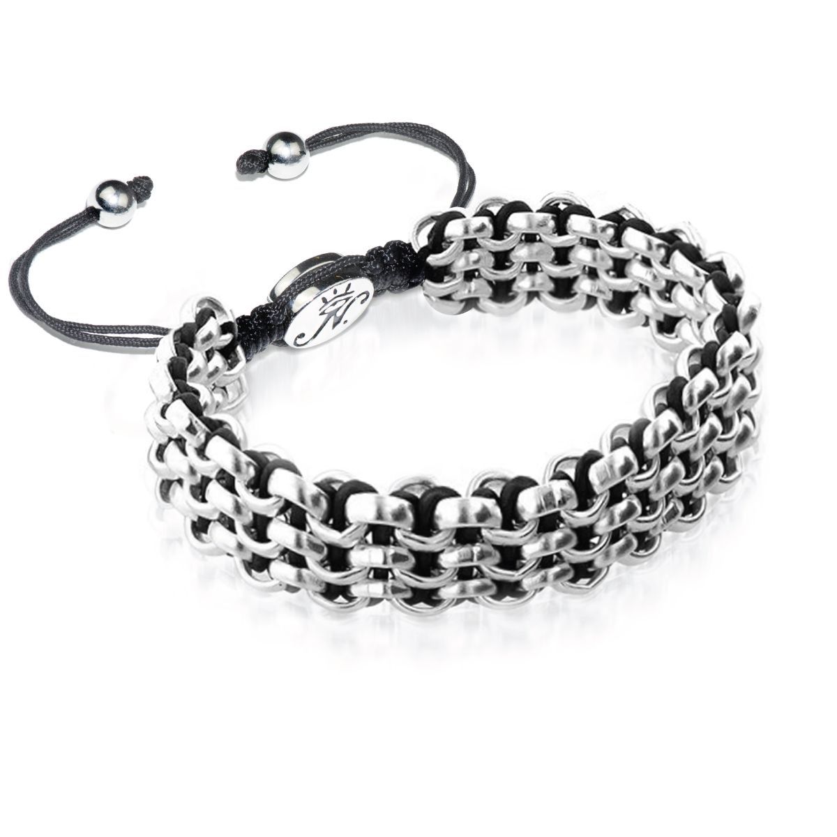 Image of Silver Kismet Links Bracelet | Black