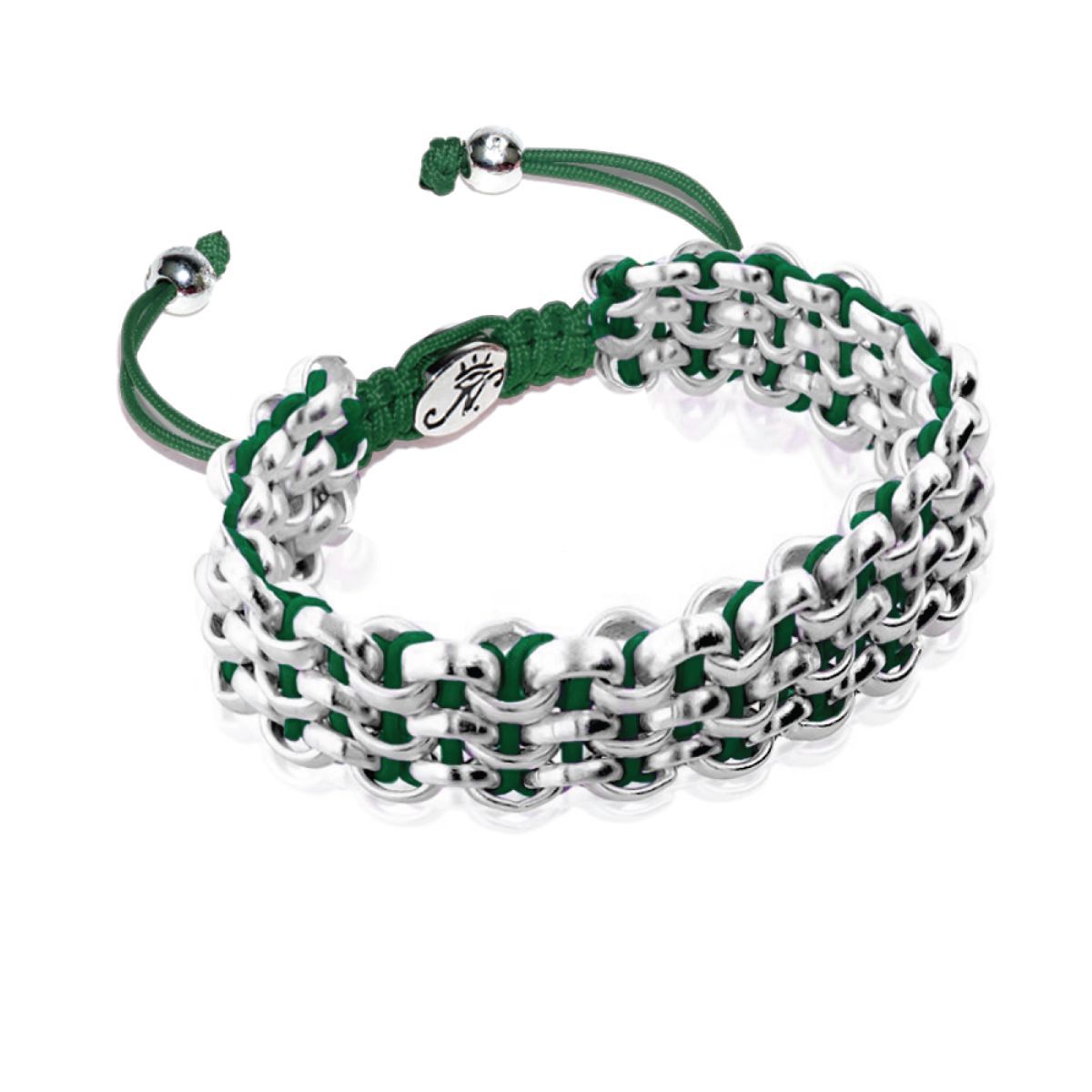 Image of Silver Kismet Links Bracelet | Green