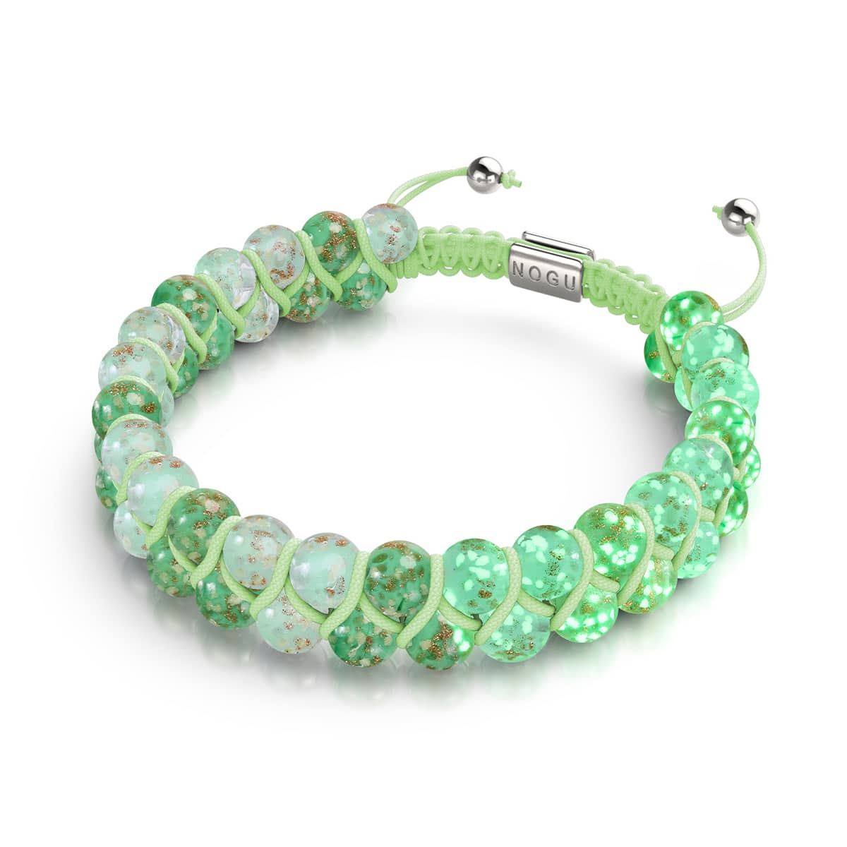 Image of <h1>#4</h1>Firefly Meadow | Succulent x Kiwi | Double Firefly Glass Bracelet