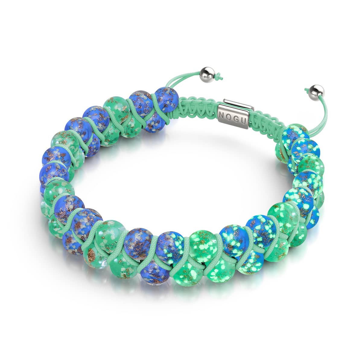 Image of Beautiful Day | Cobalt x Cactus | Double Firefly Glass Bracelet