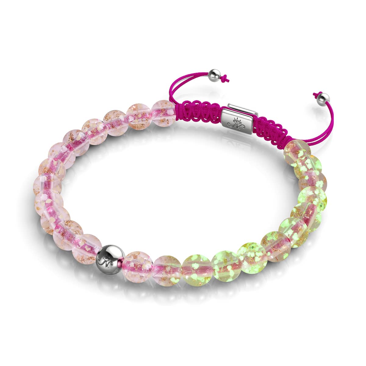 Image of <h1>#13</h1>Rosewater x Magenta | Mini Firefly Glass Macrame Bracelet