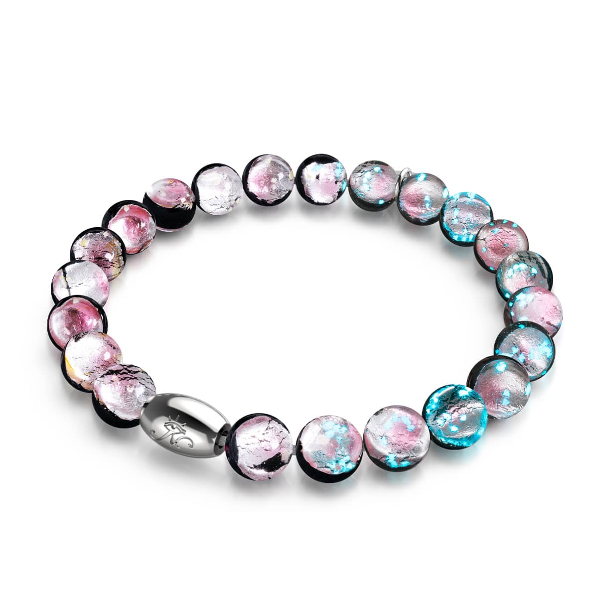 Image of Pink Moon | .925 Sterling Silver | Lunar Glass Bracelet