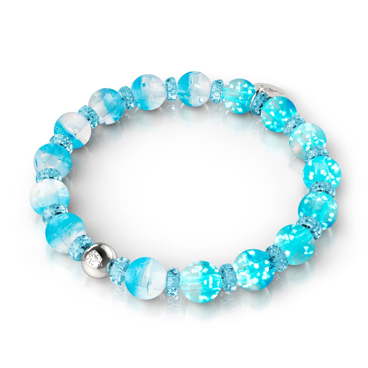 Image of Aquamarine Ice | Firefly Glass Snow Globe Bracelet