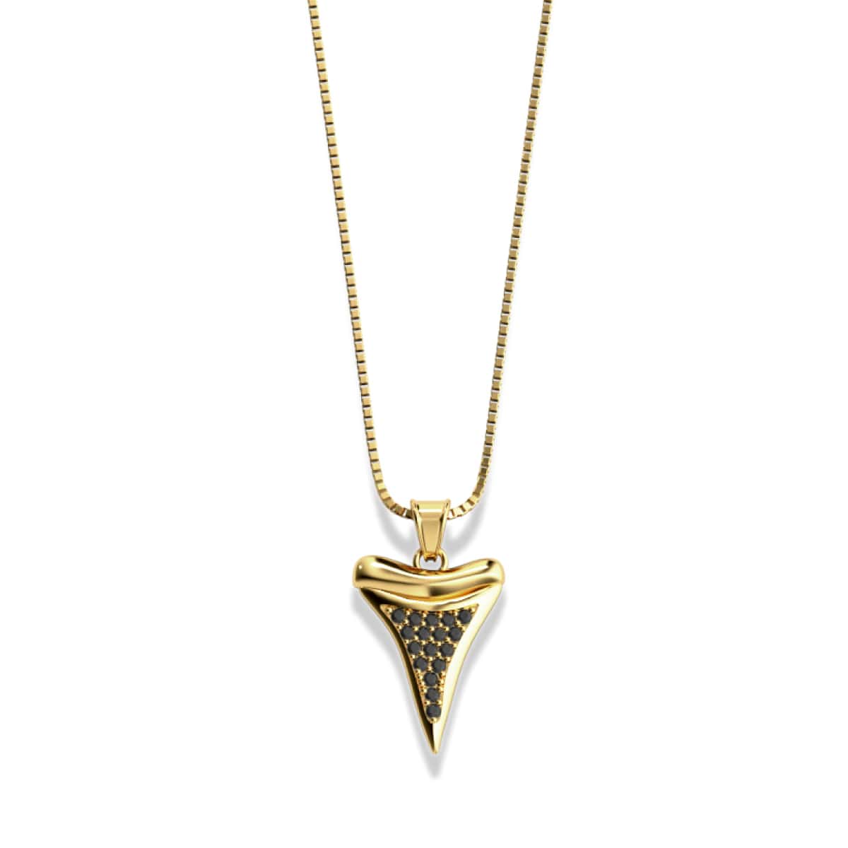 Image of Shark Tooth Infinity Clasp Necklace by Lauren Howe | .925 Sterling Gold Vermeil | Black Crystal