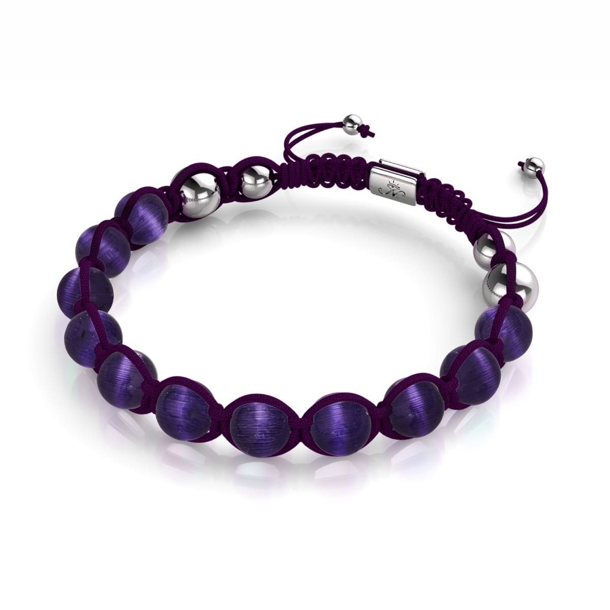 Image of Purple | Silver | Cheshire Glass Charmballa Bracelet