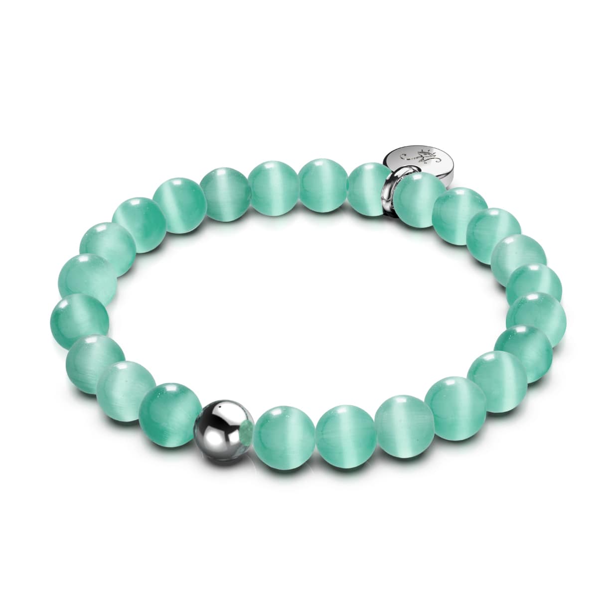 Image of Teal | .925 Sterling Silver | Cheshire Glass Bracelet