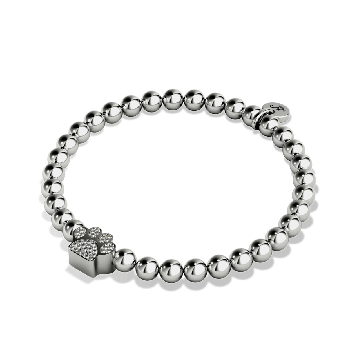 Image of <h1>#14</h1>Paw | Silver | Crystal Pup Print
