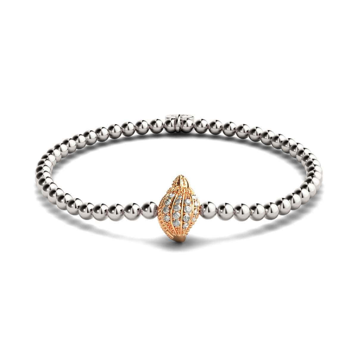 Image of Isla | 18k Rose Gold & Silver | Crystal Conch Shell Charm Bracelet