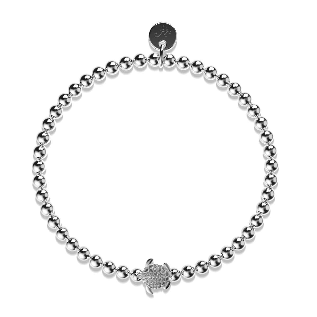 Image of <h1>#5</h1>Tortuga | Silver | Crystal Sea Turtle Bracelet