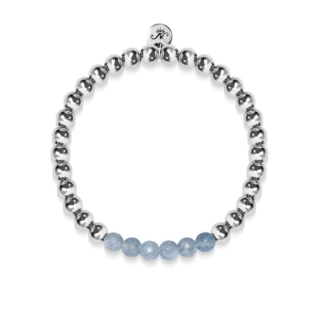 Image of <h1>#7</h1>Appealing | Silver | Faceted Grey Jade | Gemstone Expression Bracelet