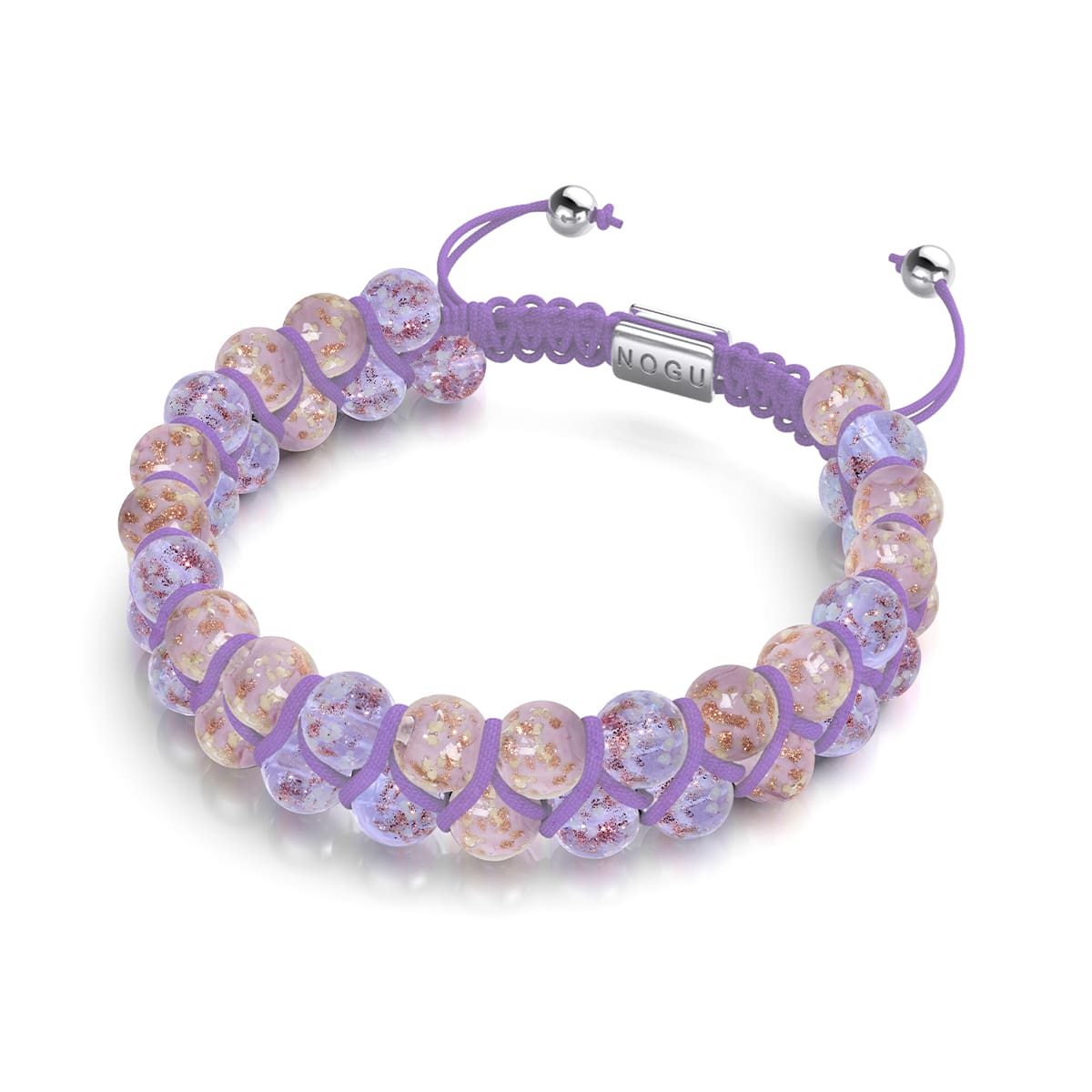 Image of <h1>#14</h1>Purple Fields | Periwinkle x Lilac | Double Firefly Glass Bracelet