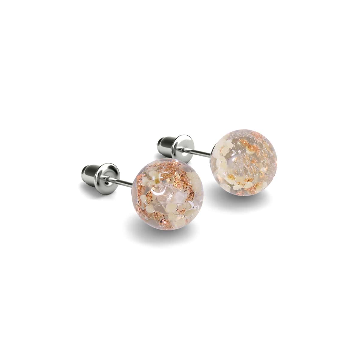 Image of <h1>#17</h1>Alabaster | .925 Sterling Silver | Firefly Glass Stud Earrings