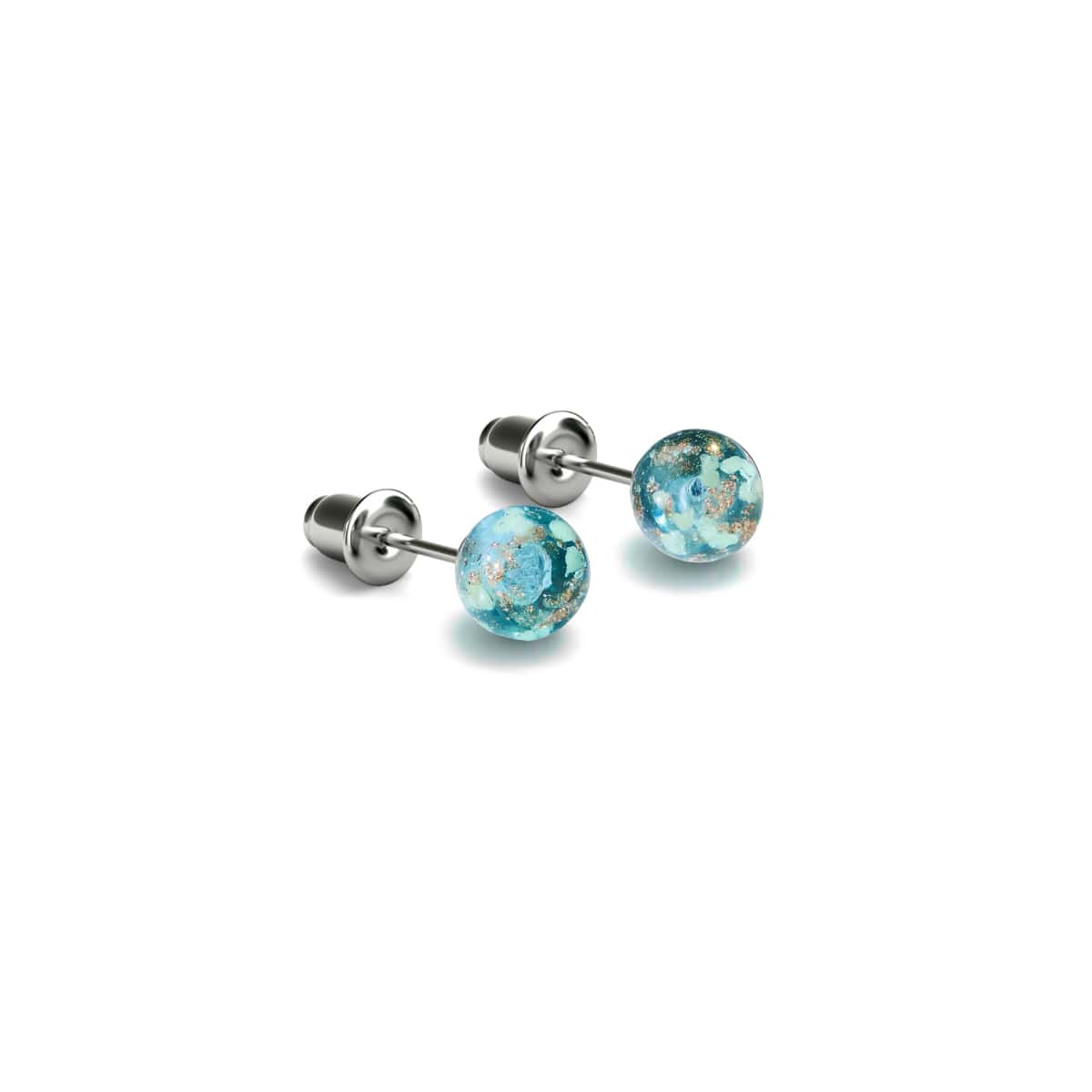 Image of Arctic Blue | .925 Sterling Silver | Mini Firefly Glass Stud Earrings