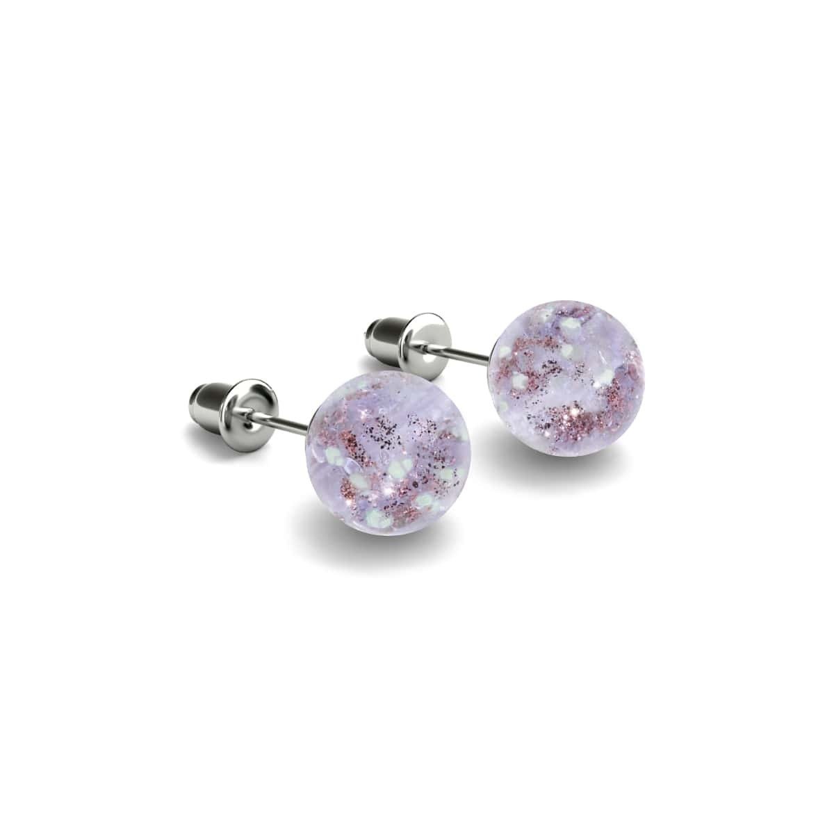 Image of Lilac | .925 Sterling Silver | Firefly Glass Stud Earrings