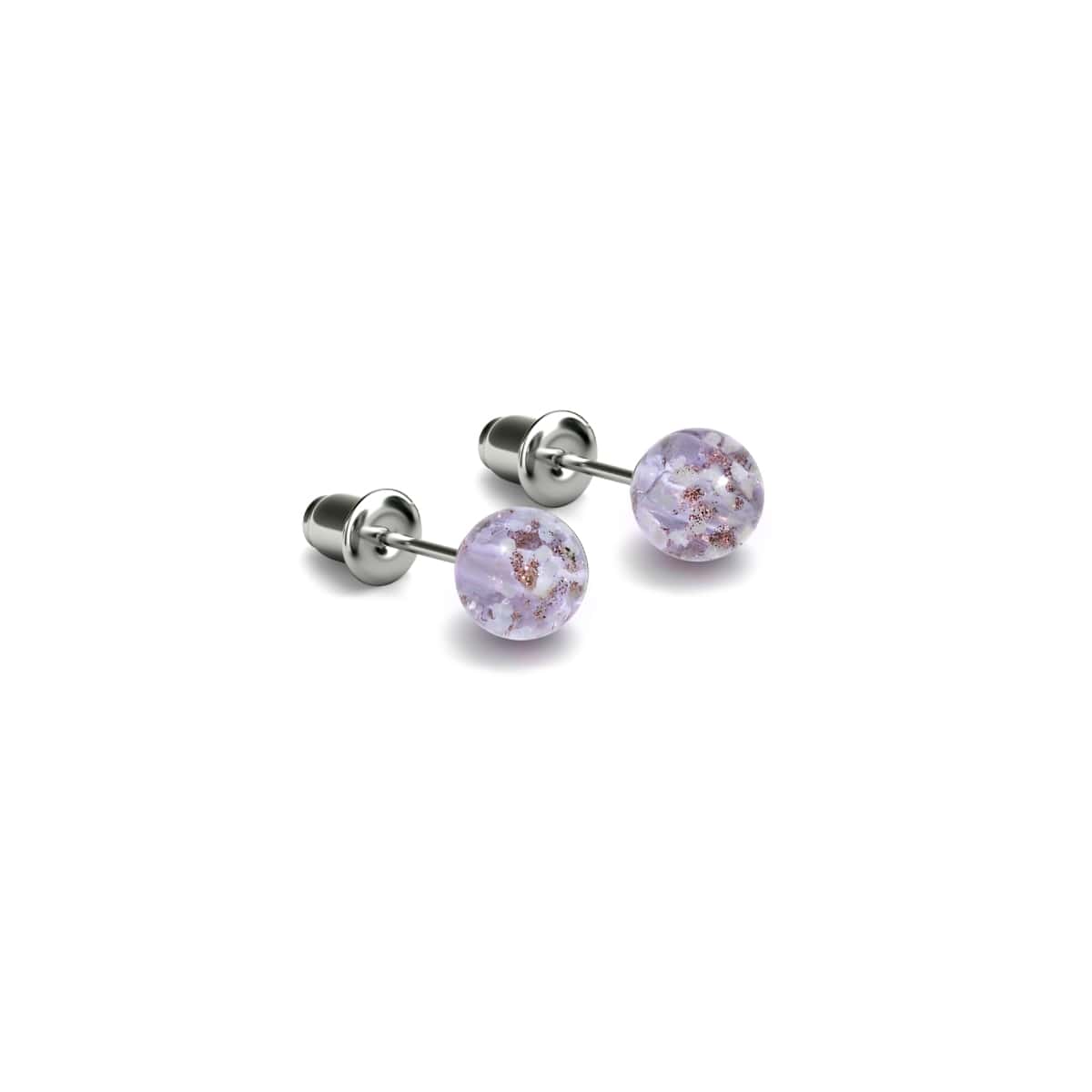 Image of Lilac | .925 Sterling Silver | Mini Firefly Glass Stud Earrings