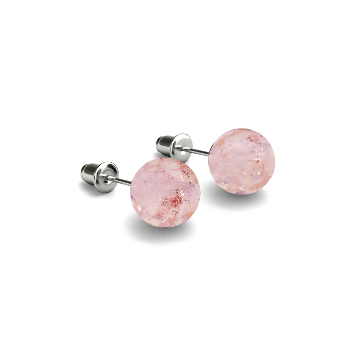 Image of Rosewater | .925 Sterling Silver | Firefly Glass Stud Earrings