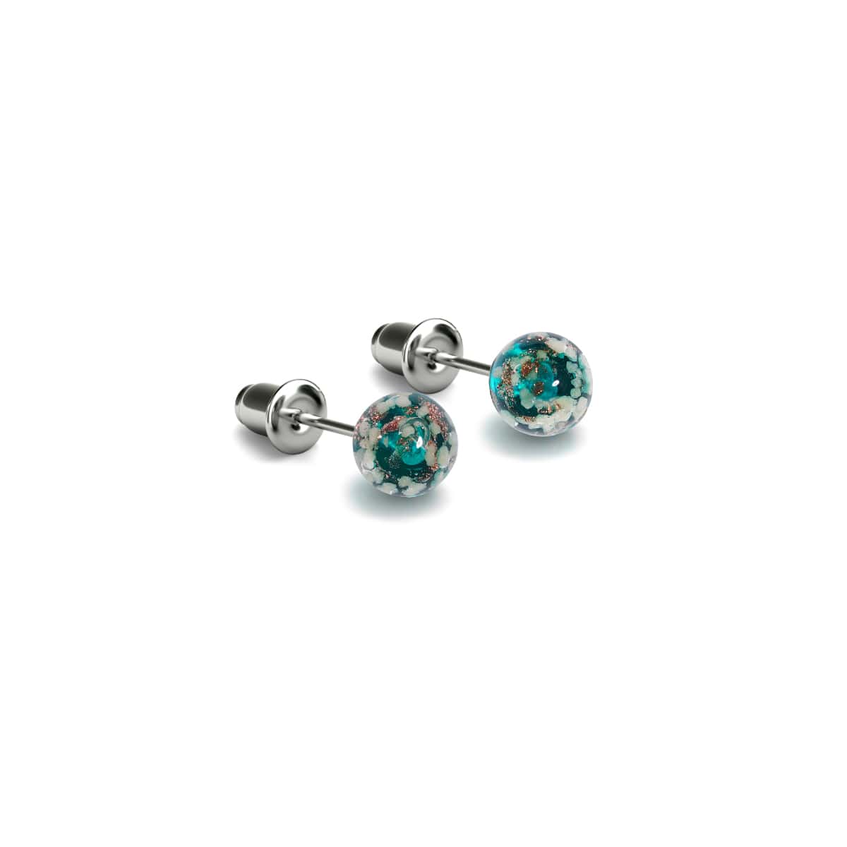 Image of Teal | .925 Sterling Silver | Mini Firefly Glass Stud Earrings