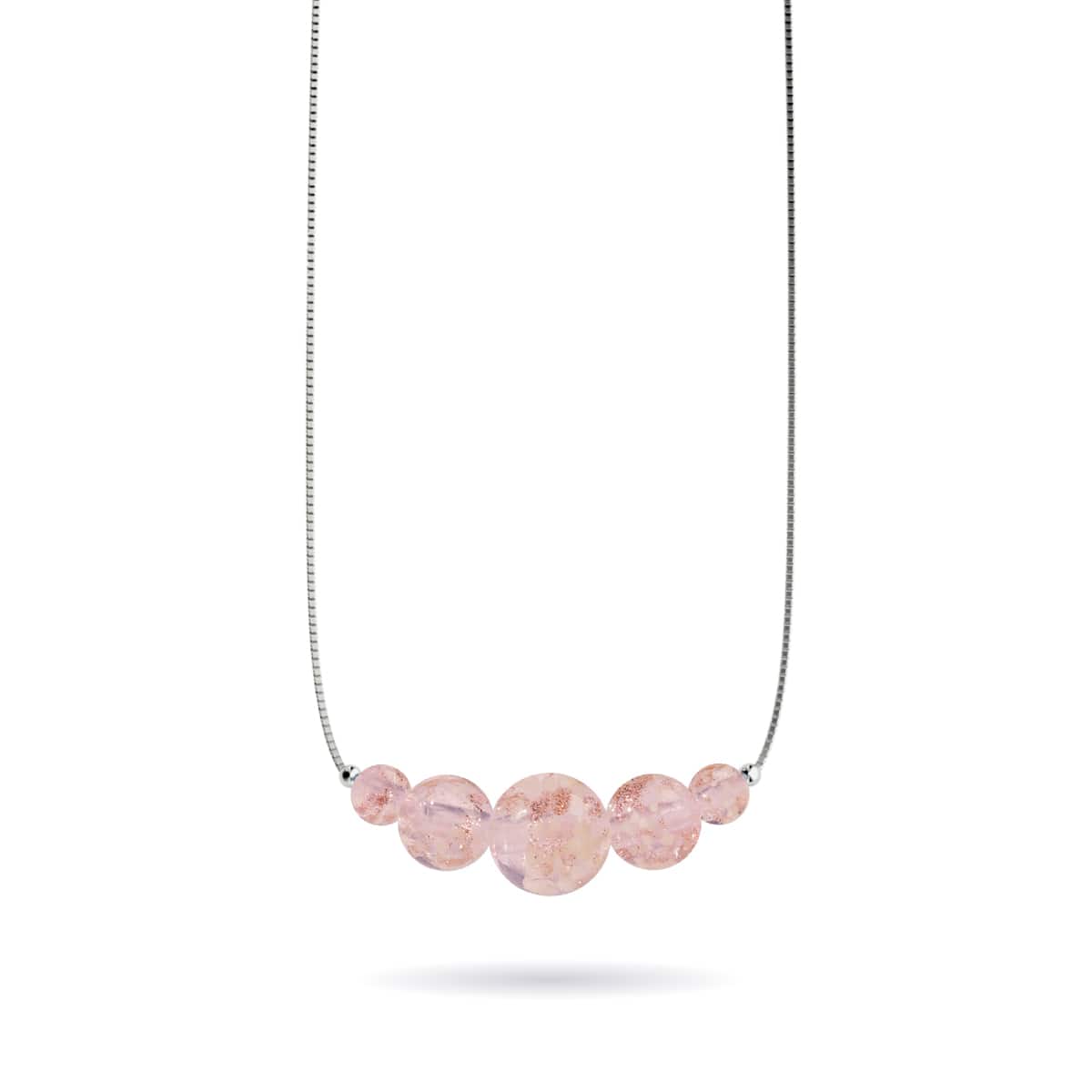 Image of <h1>#1</h1>Rosewater | .925 Sterling Silver | Firefly Glass Infinity Clasp Necklace