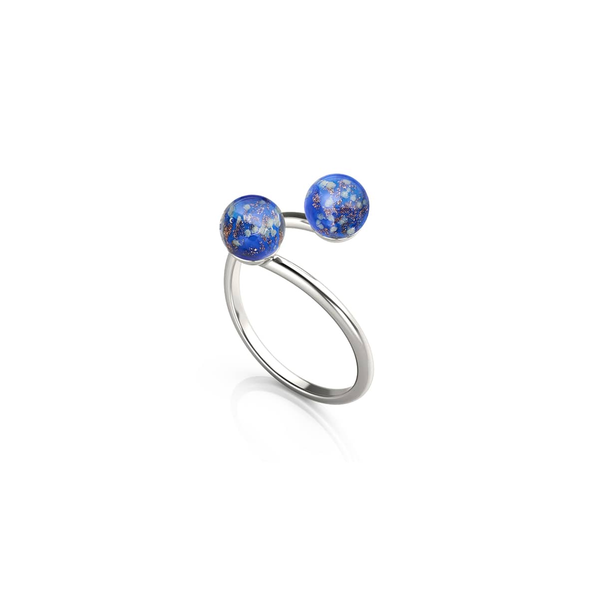 Image of Cobalt | .925 Sterling Silver | Firefly Glass | Infinity Helix Ring