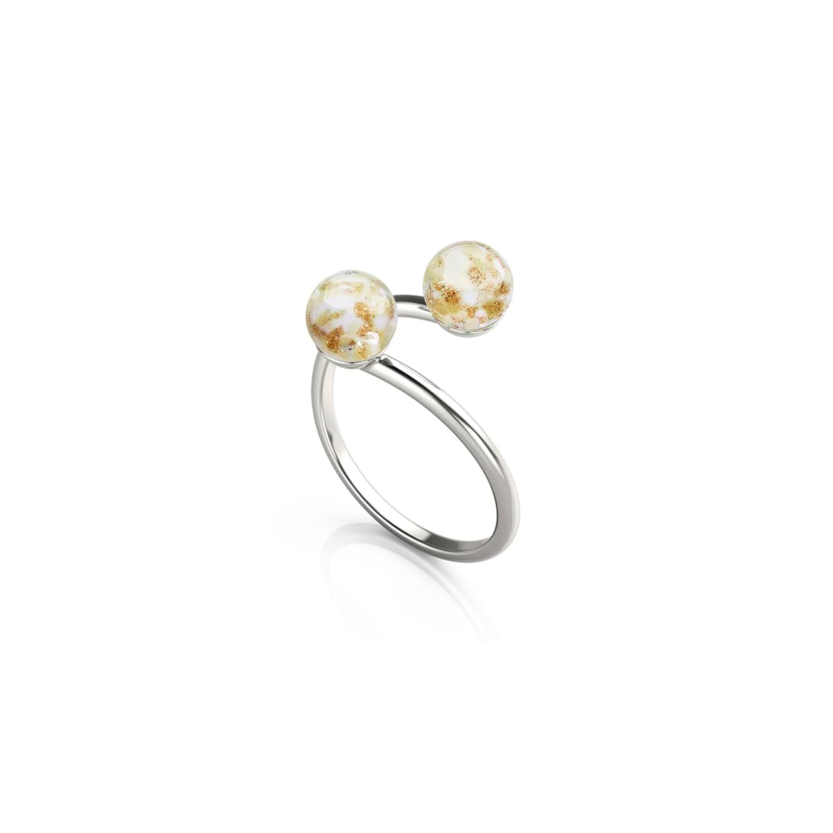 Image of Ivory | .925 Sterling Silver | Firefly Glass | Infinity Helix Ring