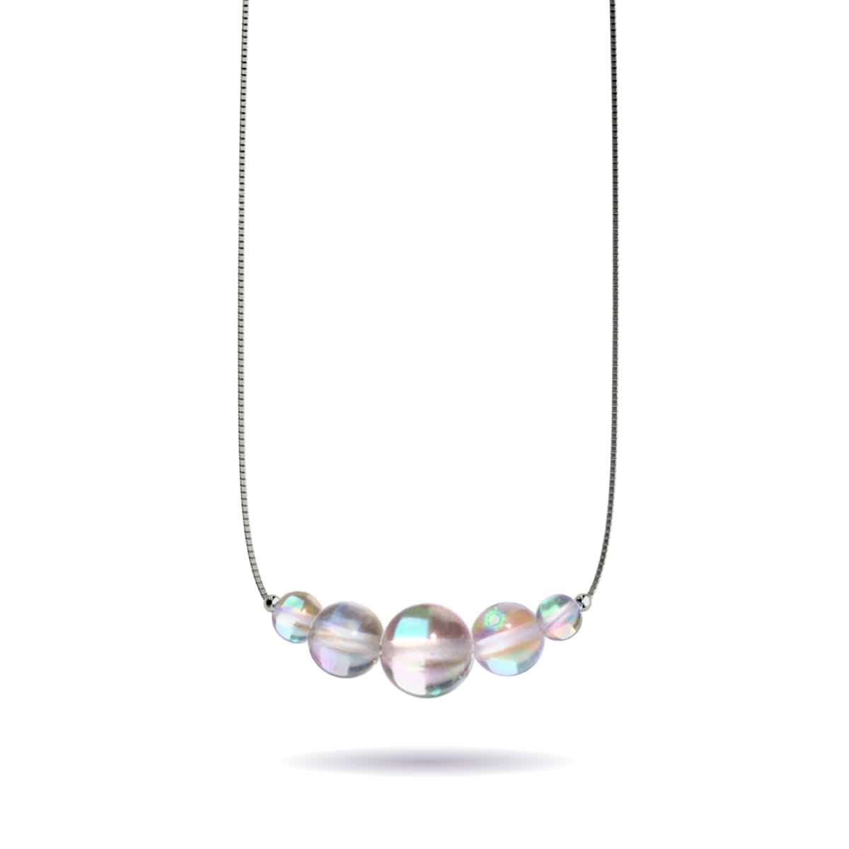 Image of Rainbow Supernova | .925 Sterling Silver | Galaxy Glass Infinity Clasp Necklace