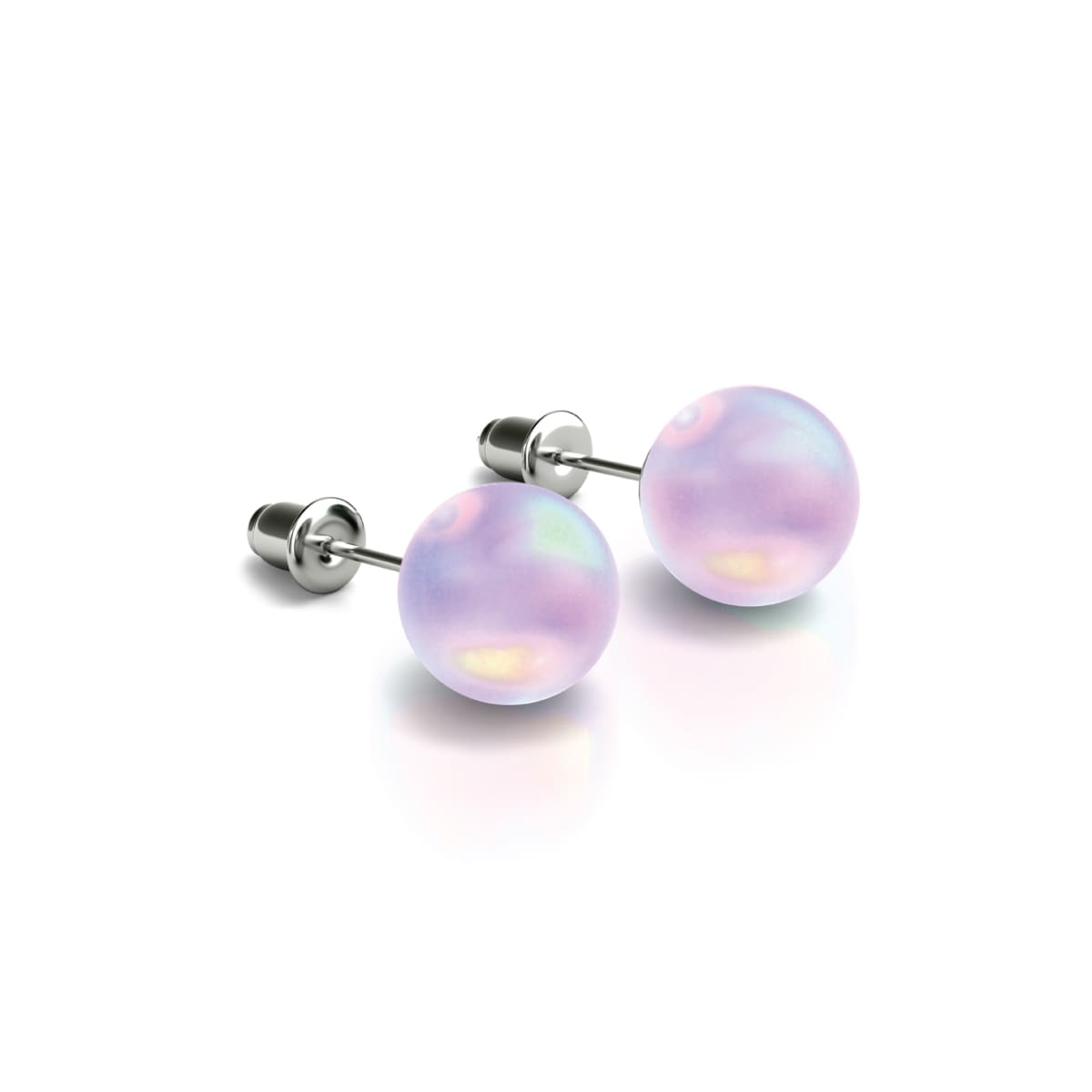 Image of <h1>#8</h1>Lavender | .925 Sterling Silver | Mermaid Glass Stud Earrings