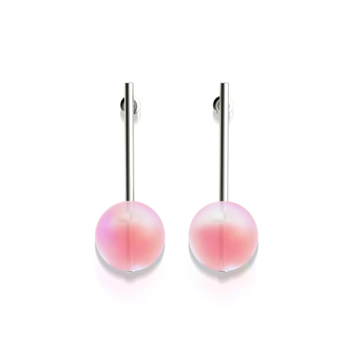 Image of Pink | .925 Sterling Silver | Mermaid Glass Drop Earrings