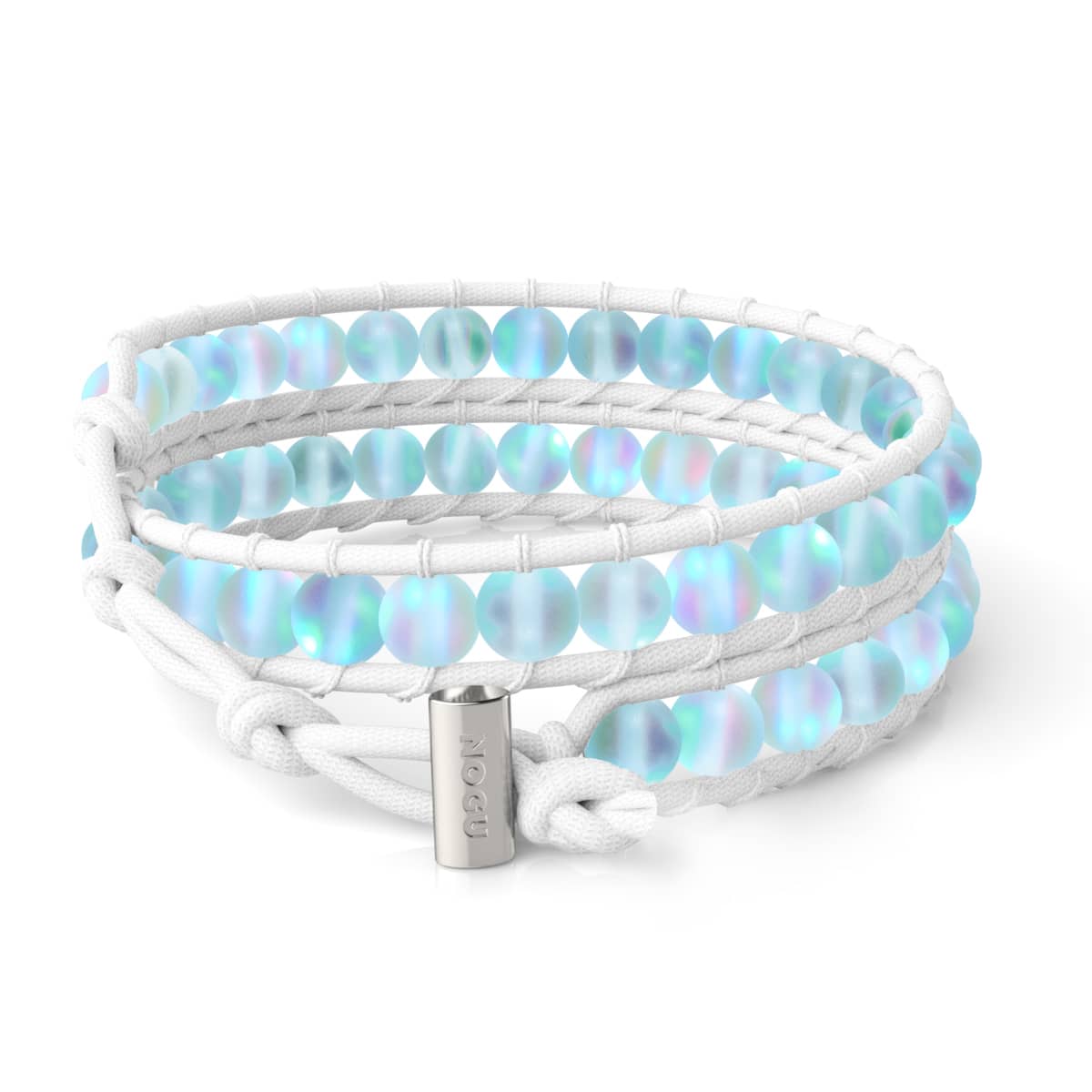 Image of Aquamarine | Mermaid Glass | White Linen Wrap Bracelet