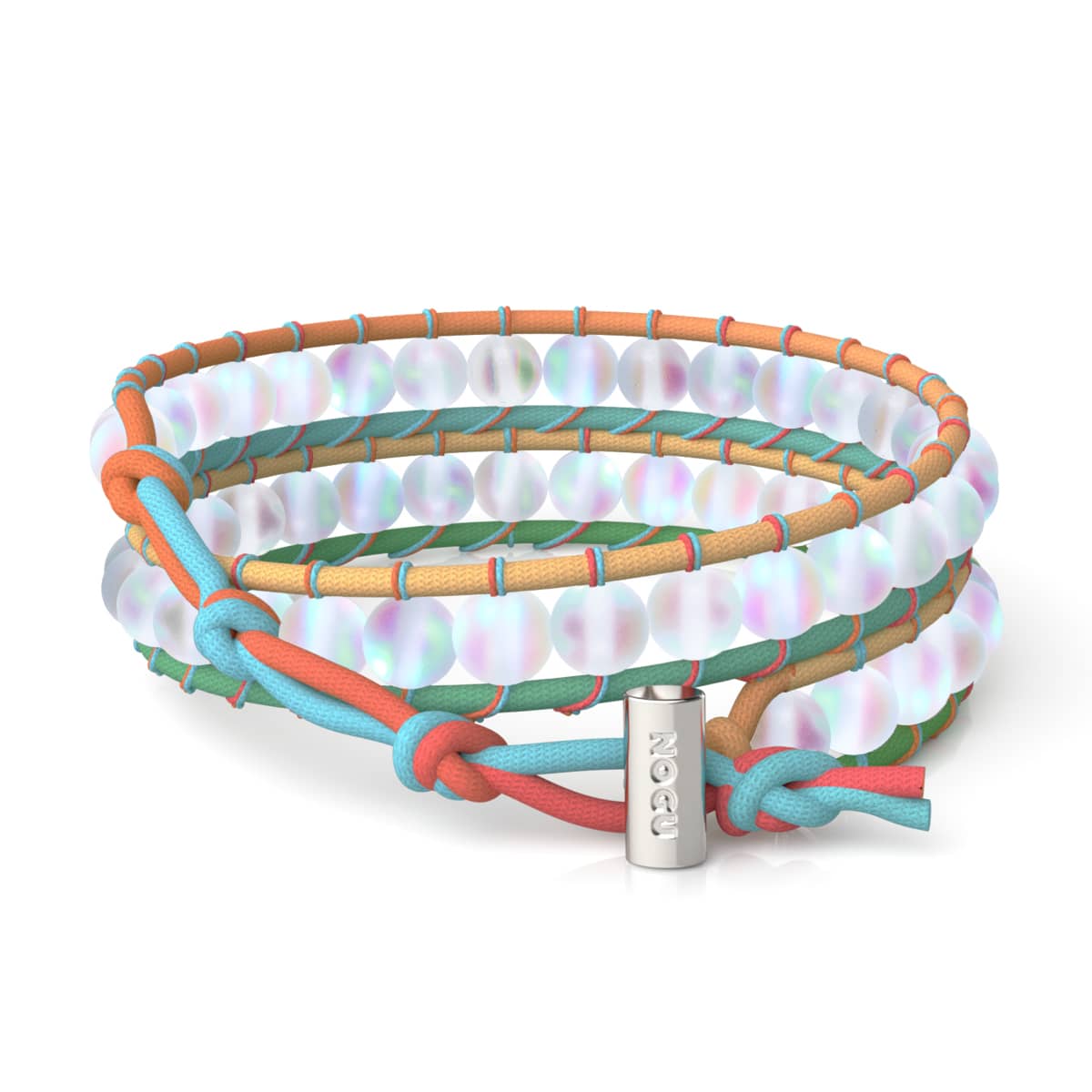 Image of Rainbow White | Mermaid Glass | Spectrum Linen Wrap Bracelet