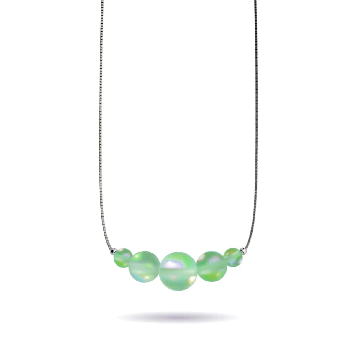 Image of Emerald | .925 Sterling Silver | Mermaid Glass Infinity Clasp Necklace