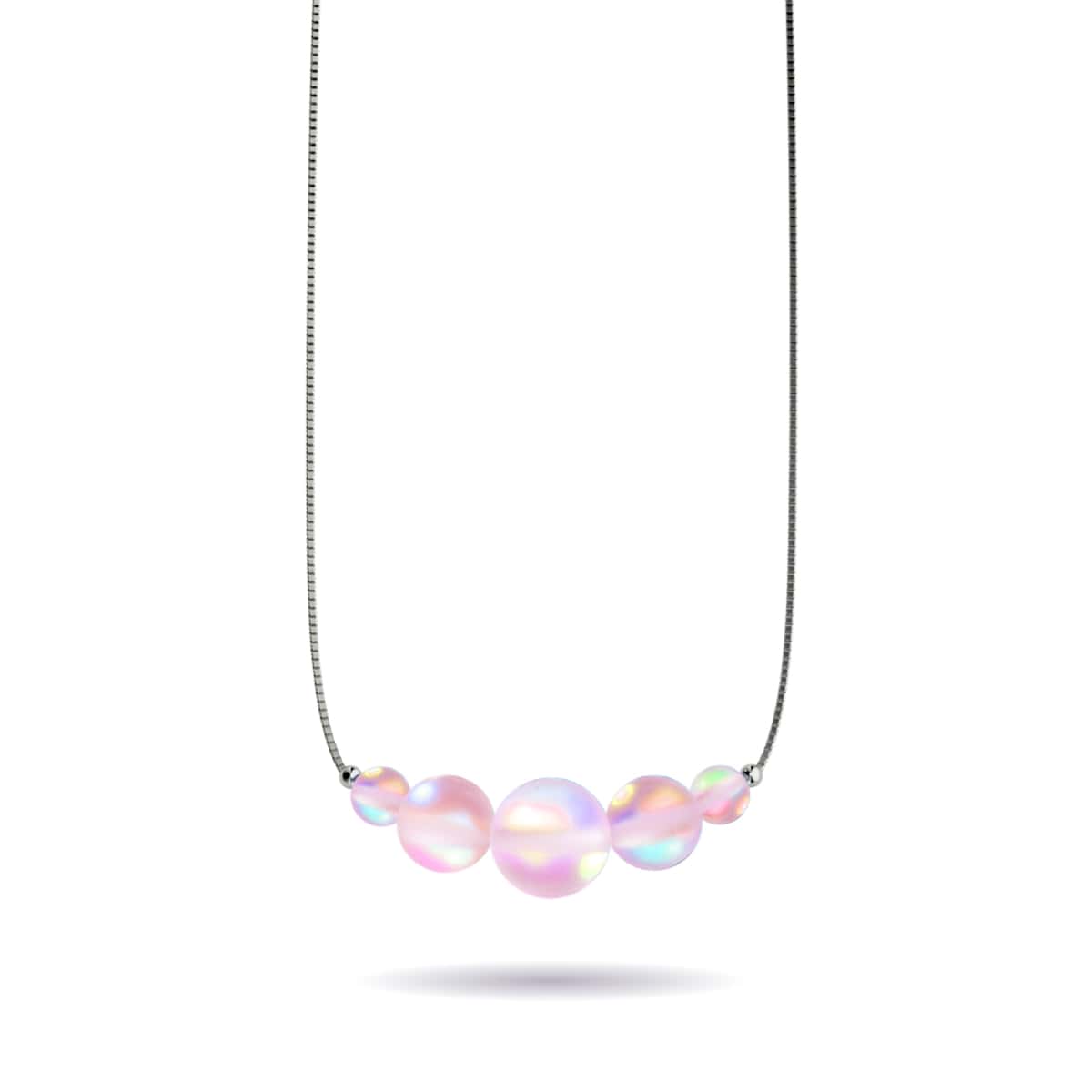 Image of Pink | .925 Sterling Silver | Mermaid Glass Infinity Clasp Necklace