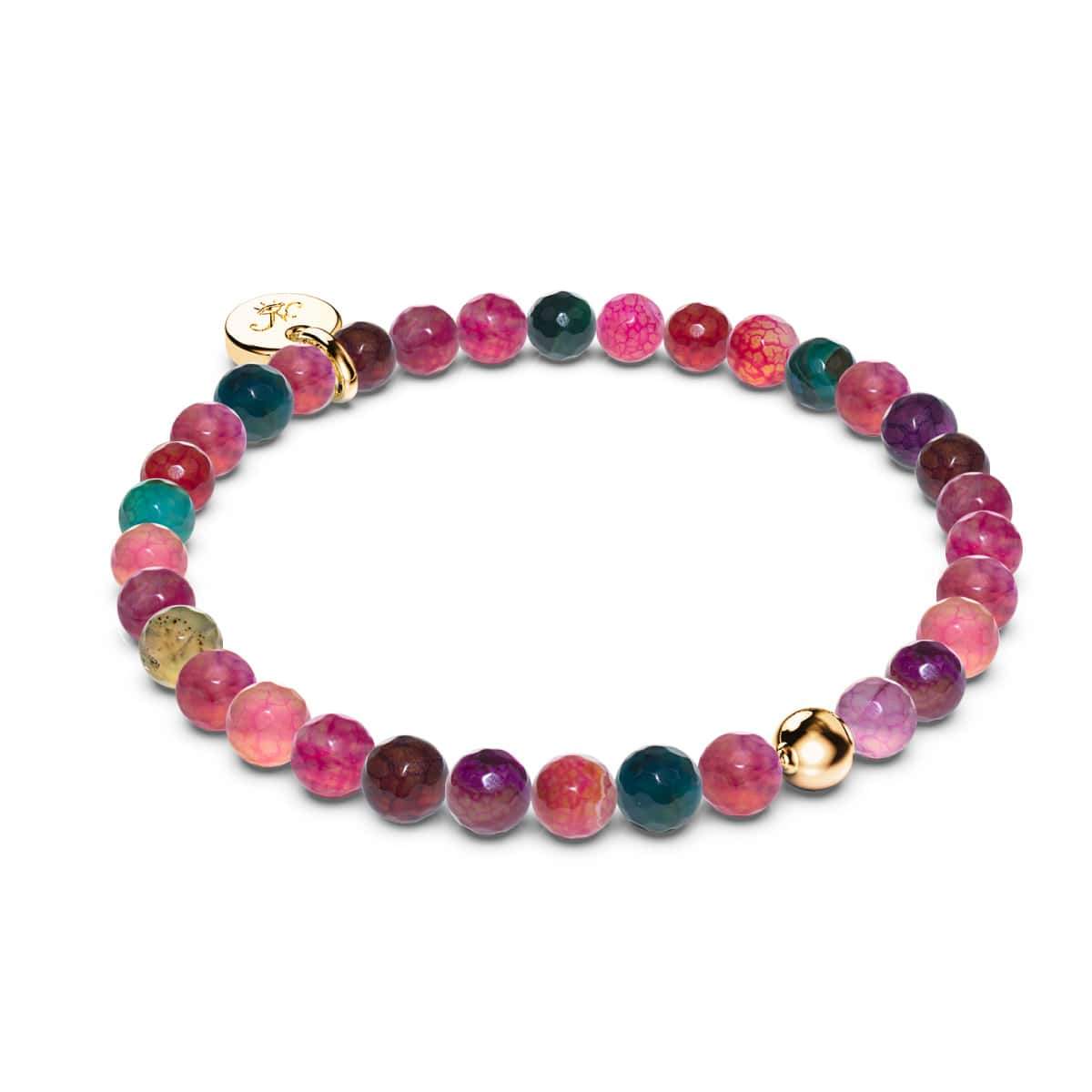 Image of <h1>#10</h1>Rainbow Agate | .925 Sterling Gold Vermeil | Healing Gemstone Bead Bracelet