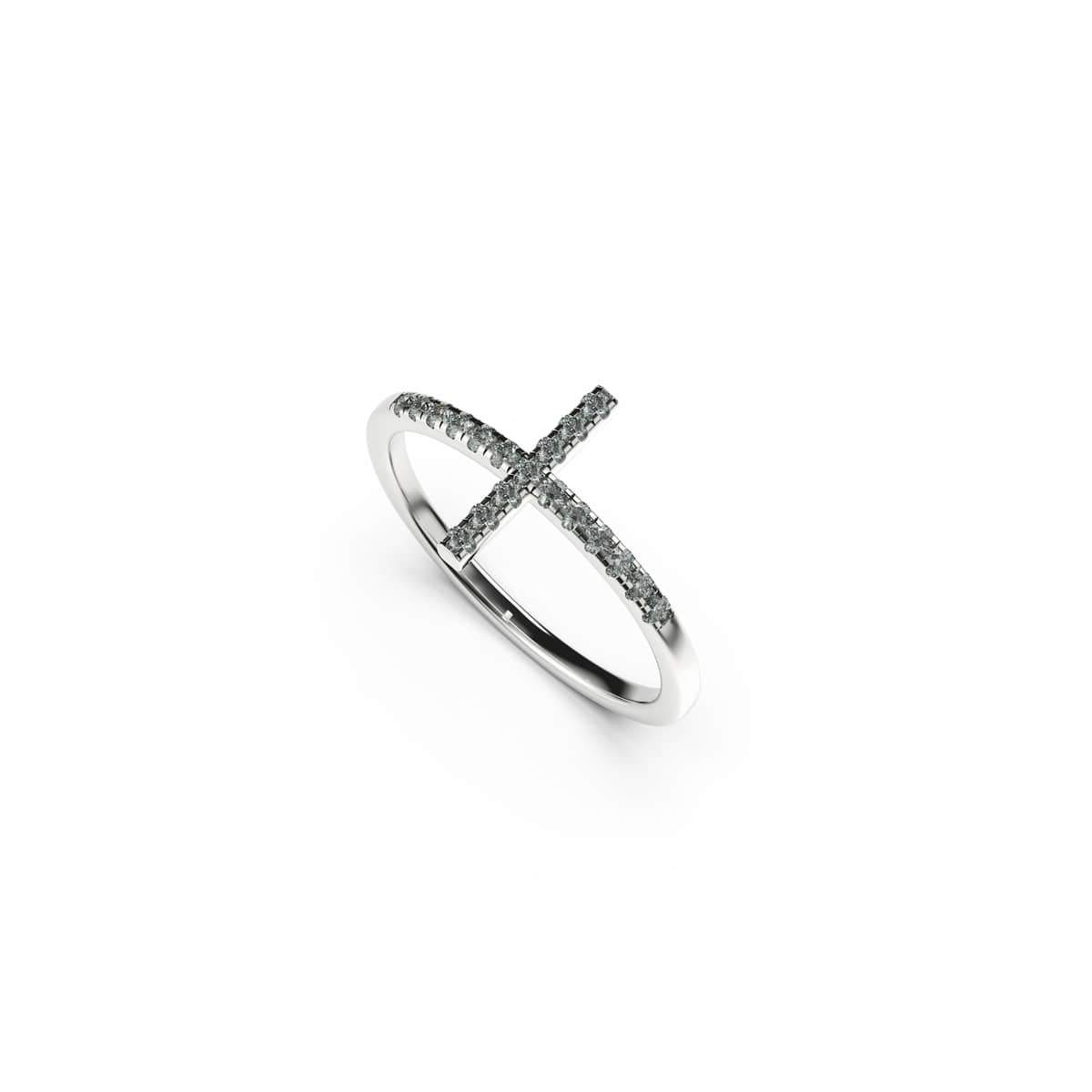 Image of <h1>#11</h1>Blessed | .925 Sterling Silver | CZ Diamond Cross Ring