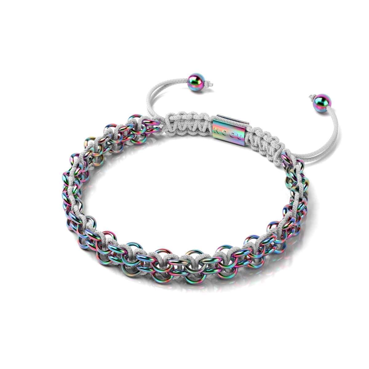 Image of <h1>#5</h1>Chameleon Links | Mini Kismet Bracelet | White x Unicorn Silver