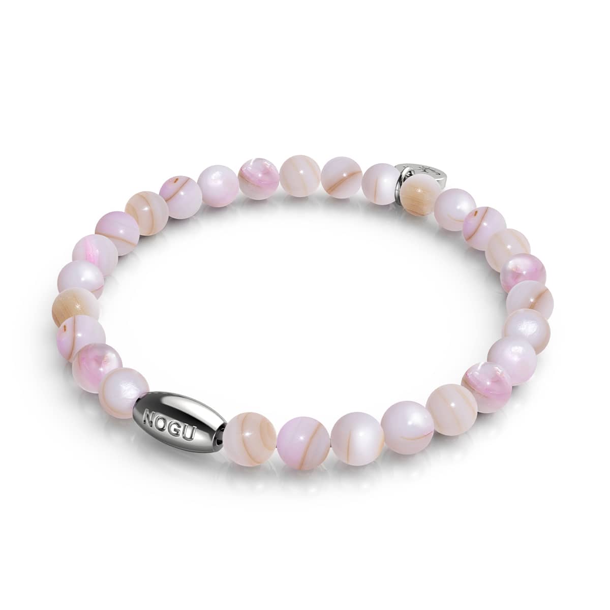 Image of Marbled Blush x Silver | Abalone Bracelet