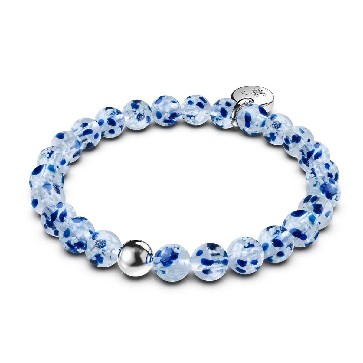 Image of <h1>#7</h1>Lapis Cloud | .925 Sterling Silver | Firefly Glass Bracelet