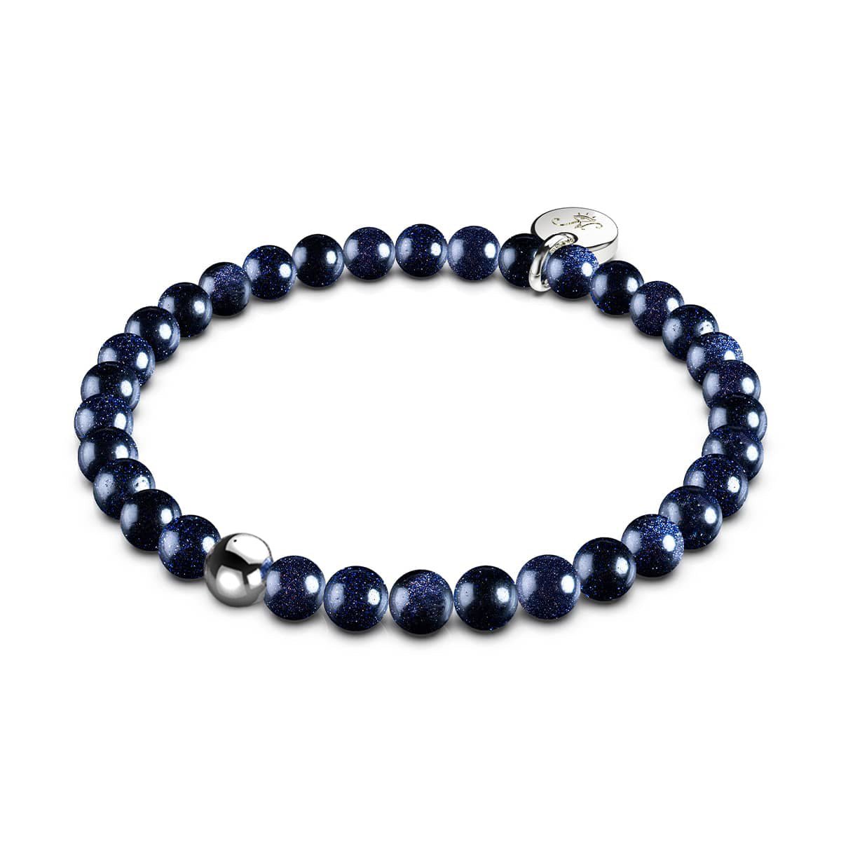 Image of Blue Sand Stone | .925 Sterling Silver | Healing Gemstone Bead Bracelet