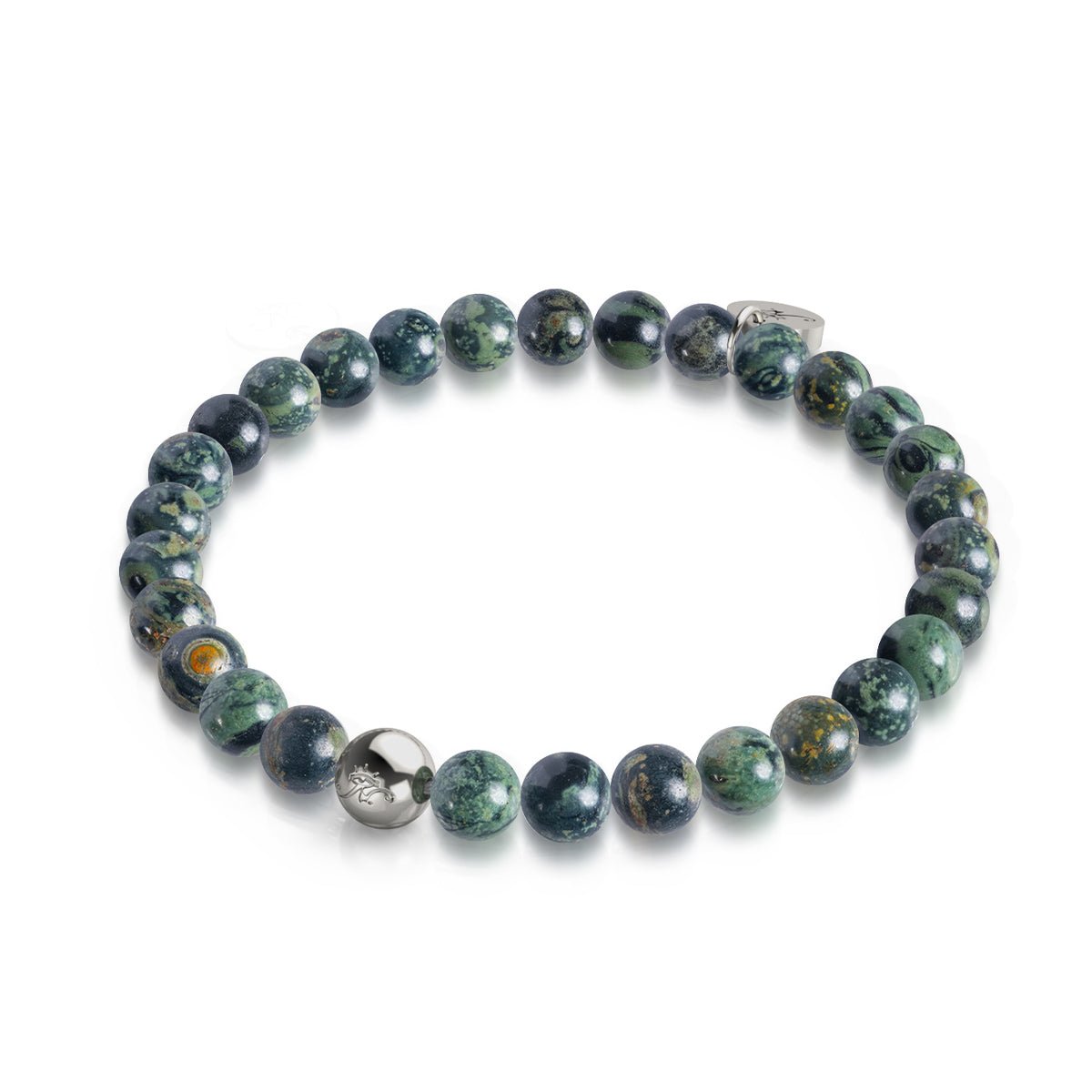 Image of Midnight Green Jasper | .925 Sterling Silver | Healing Gemstone Bead Bracelet