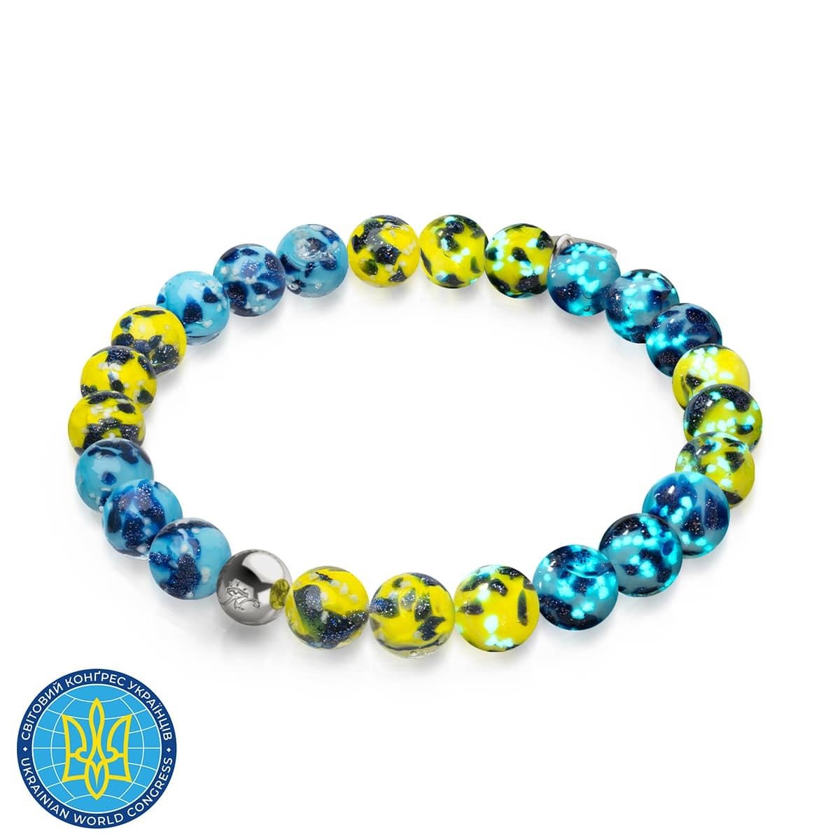 Image of <h1>#9</h1>Sun and Sky | Ukrainian Aid | Firefly Glass Bead Bracelet